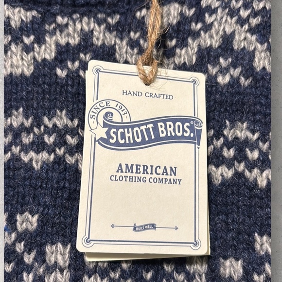 NWT Schott Bros Wool Crew Neck Heavy Sweater Men’s Size XXL Blue Gray - Picture 3 of 5